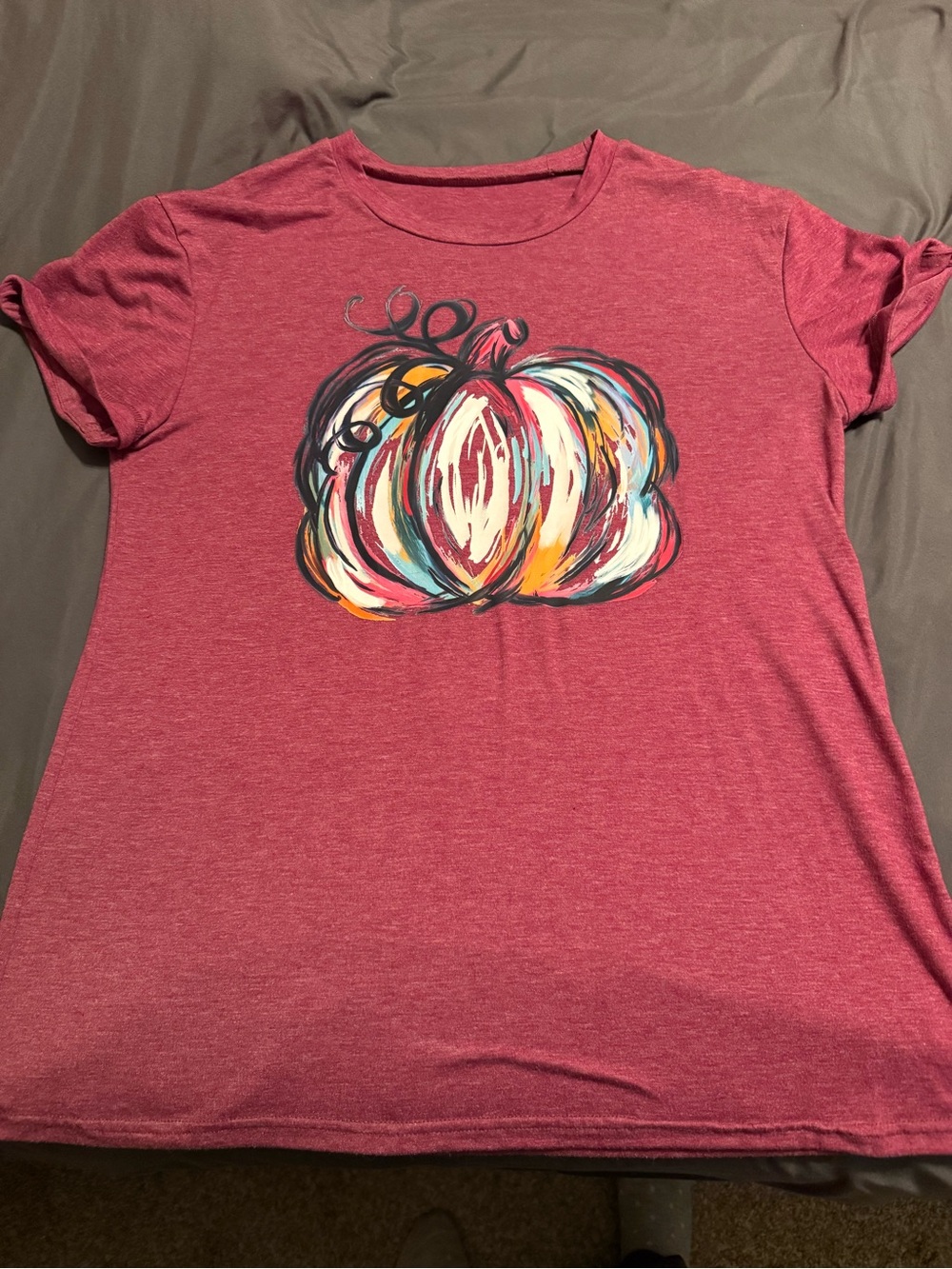 Women’s Pink Pumpkin Graphic Tee - Casual Crewneck Top
